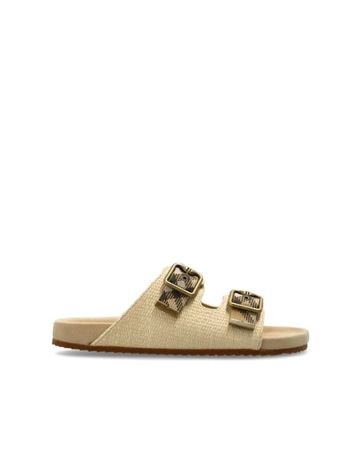 Burberry White 'Urchin' Slides