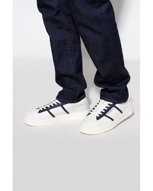 Emporio Armani White Sports Shoes With Logo for men