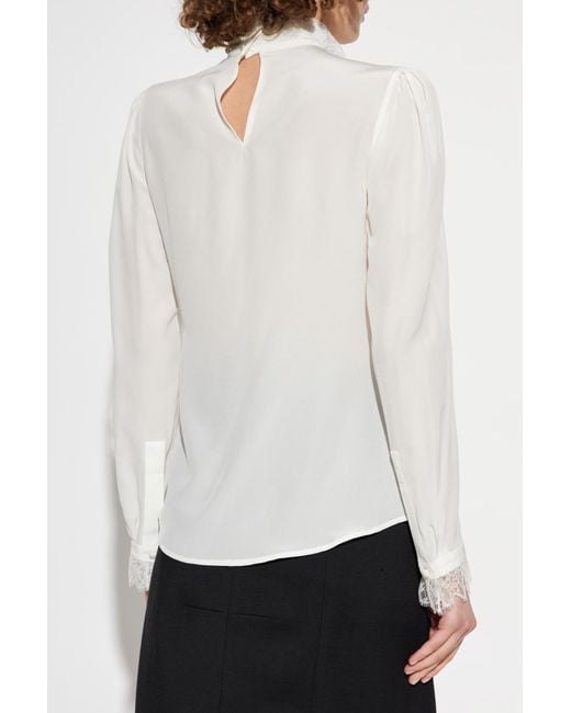 Alexander McQueen White Top With Lace Inserts