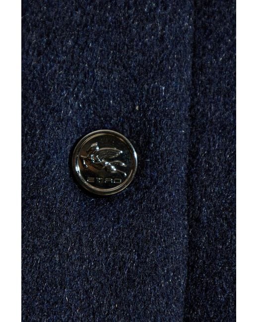 Etro Blue Cashmere Insulated Jacket for men