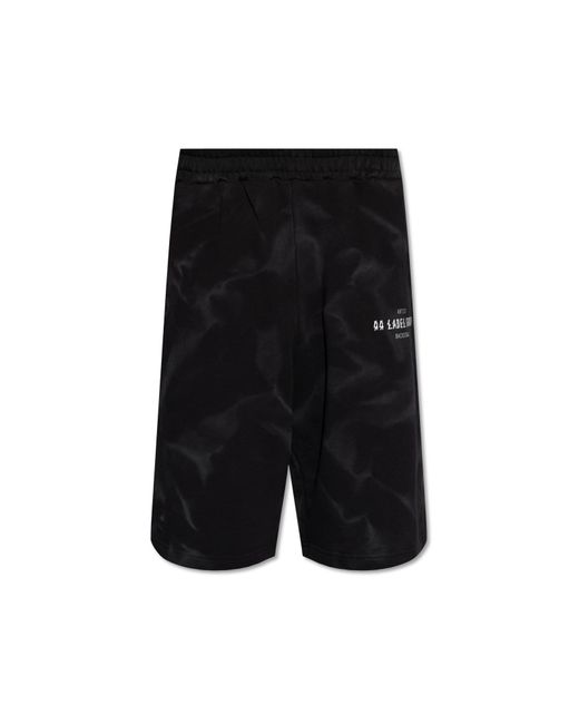 44 Label Group Black Cotton Shorts With Print, for men