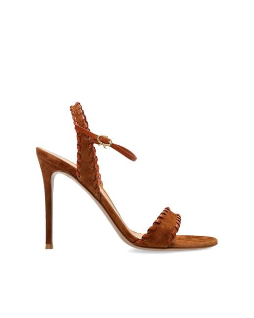 Gianvito Rossi Brown Suede Heeled Sandals