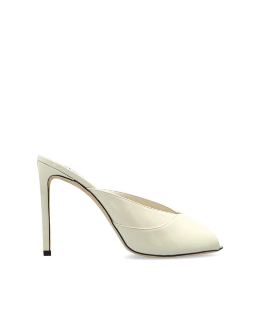 Jimmy Choo White 'Brigitte' Heeled Mules