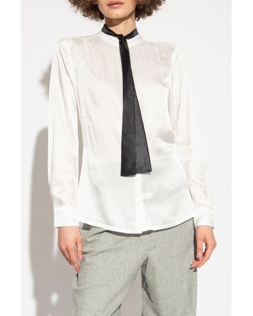 AllSaints White ‘Toni’ Shirt With Tie Detail