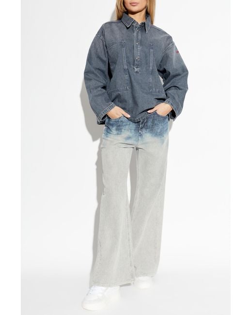 DIESEL Blue 'De-Priss' Oversize Shirt