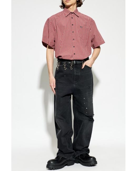 Vetements Red Checked Pattern Shirt for men
