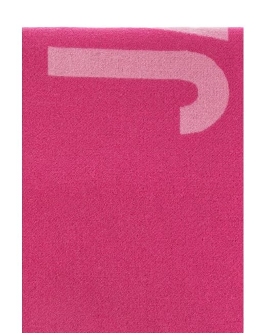 Jacquemus Pink Wool Scarf With Logo