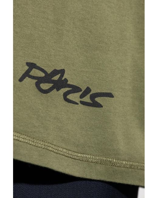 KENZO Green T-Shirt With Printed Logo for men