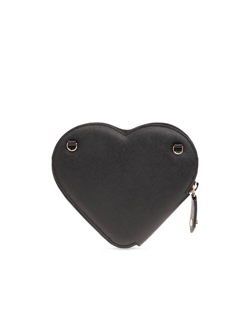 Vivienne Westwood Black 'new Heart' Shoulder Bag,