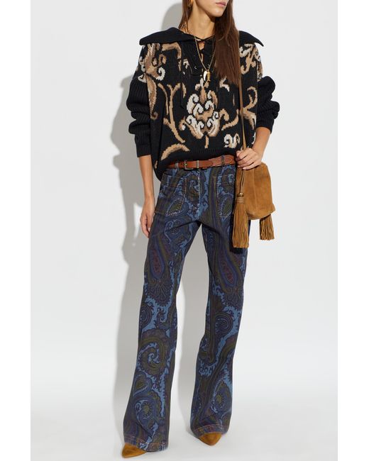 Etro Black Wool 'Oversize' Sweater