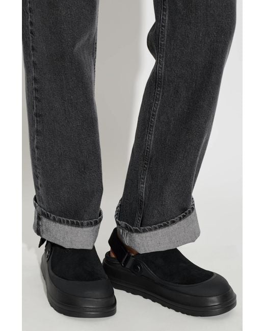 Ugg Black 'Goldenglow Suede Clog' Shoes