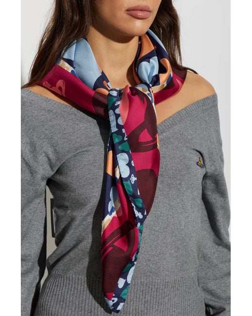 Vivienne Westwood Blue Silk Scarf