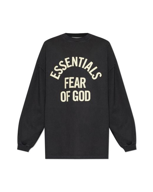 Fear Of God Black Sweatshirt With Printed Logo for men