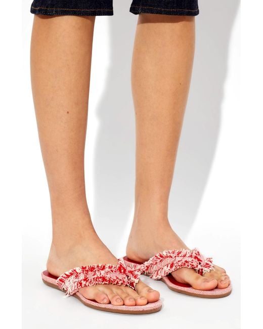 Jimmy Choo Red 'Bay' Slides