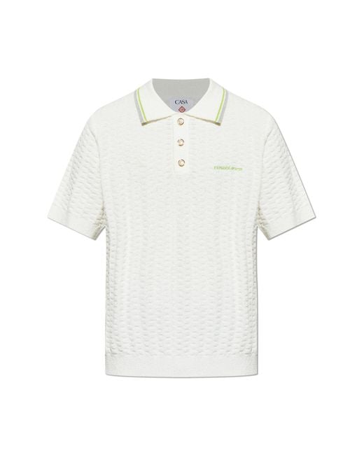 Casablanca White Polo With Logo for men