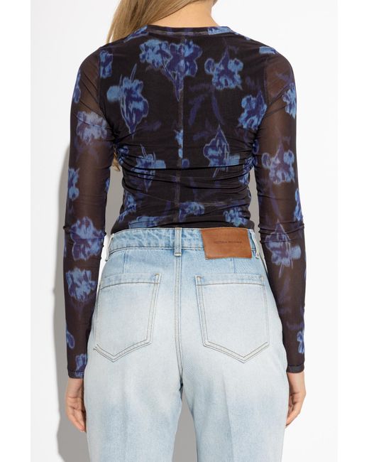 Rag & Bone Blue Floral Motif Top
