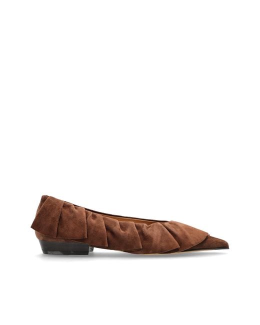 J.W. Anderson Brown Suede Ballet Flats