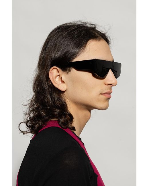 Rick Owens Black Rectangular Sunglasses