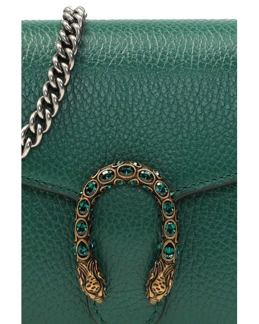 Gucci Dionysus Mini Leather Chain Wallet in Green Lyst UK