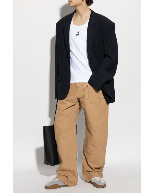J.W. Anderson White Ribbed Top for men