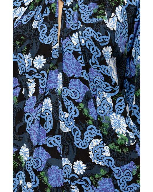 Diane von Furstenberg Blue 'silka' Floral Dress,