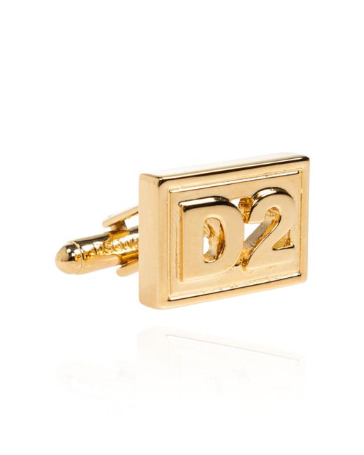 DSquared² Metallic Cufflinks With Logo for men