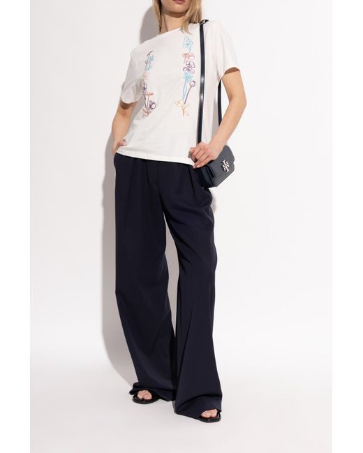 Tory Burch Blue Slides T-Lock