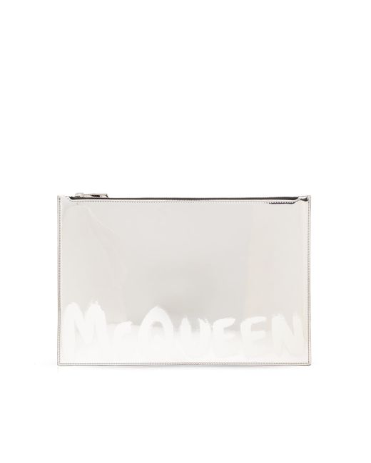Alexander McQueen White Clutch With Logo, for men