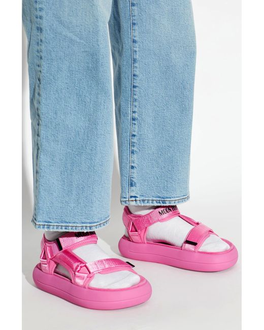 Moon Boot Pink 'Mb Super Sandal' Sandals