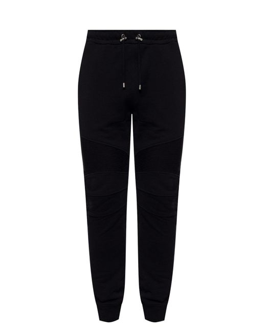 Balmain Cotton Stitching Details Sweatpants Black for Men - Lyst