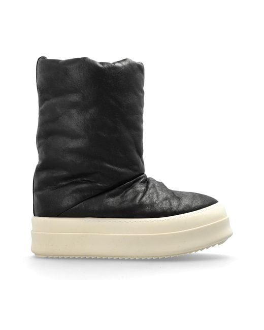 Rick Owens Black Snow Boots On Platform 'Mega Bumper Lunar'