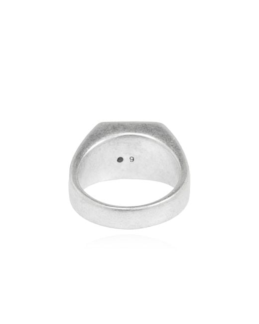 AllSaints White Brass Signet Ring Alldis for men