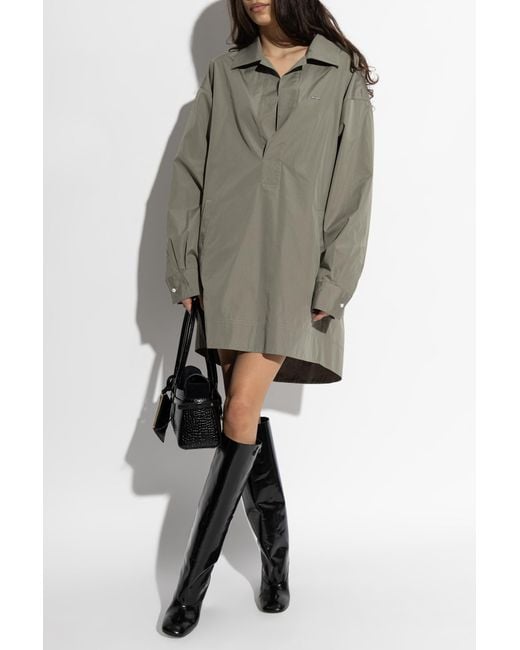 DSquared² Gray V-Neck Dress