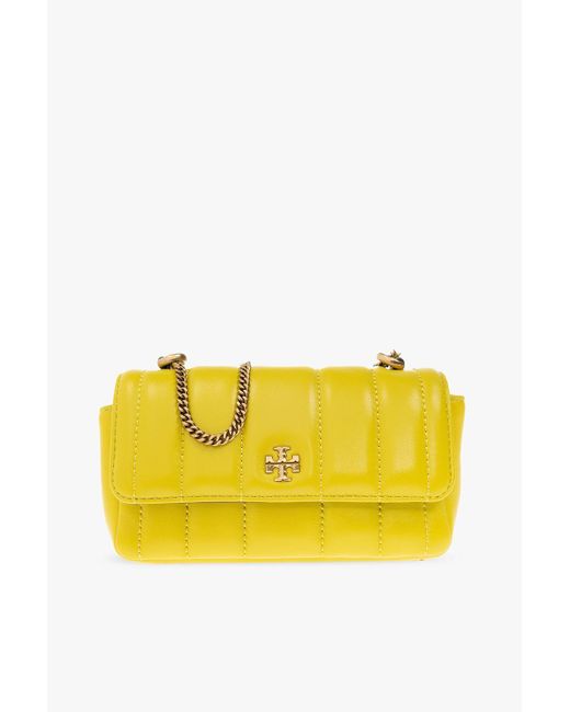 Tory Burch 'kira Mini' Quilted Shoulder Bag in Yellow | Lyst