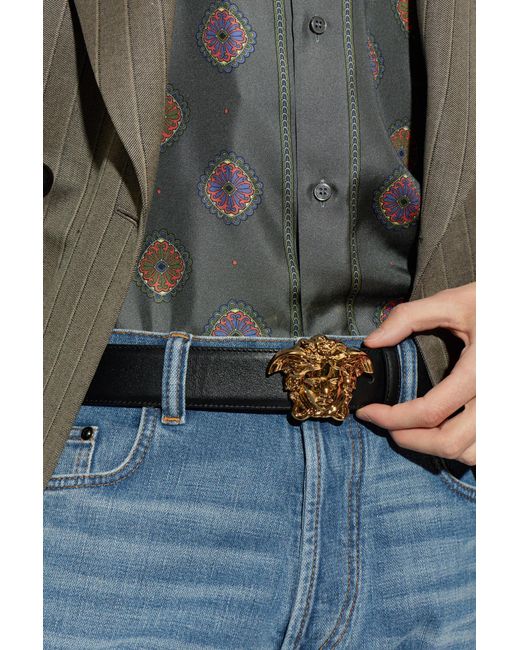 Versace Black Leather Belt for men
