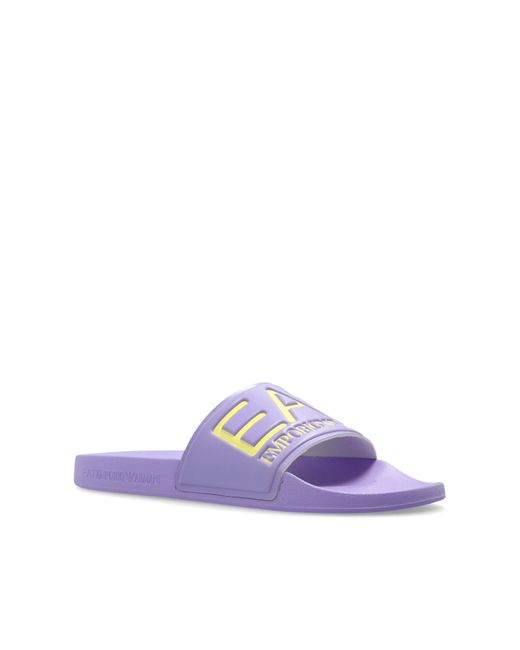 EA7 Black Rubber Flip-Flops With Logo