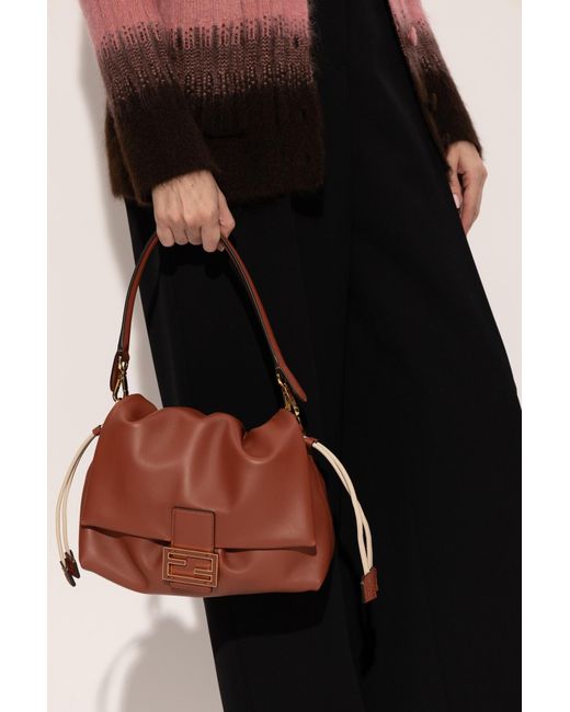 Fendi Brown Shoulder Bag "Mamma Baguette Medium"