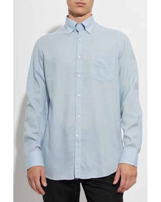 Paul & Shark Blue Checked Pattern Shirt for men