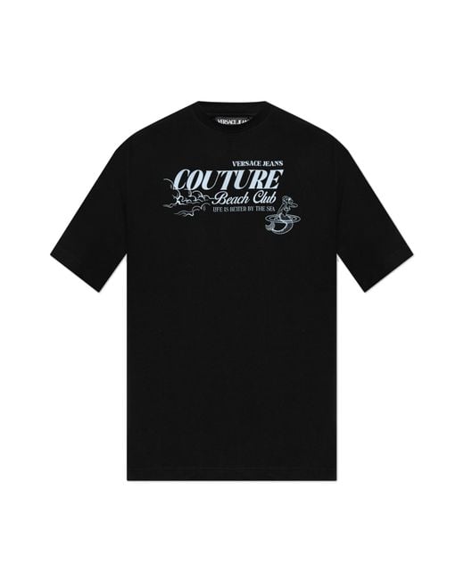 Versace Jeans Couture Black T-Shirt With Print for men