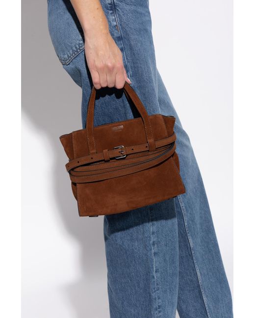 Moschino Brown Suede Handbag