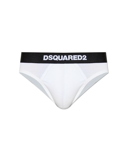 DSquared² Black Cotton Briefs With Logo for men