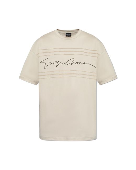 Giorgio Armani Natural T-shirt With Logo, for men