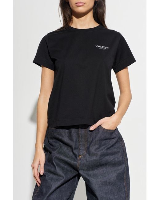 Givenchy Black T-Shirt With Printed Logo