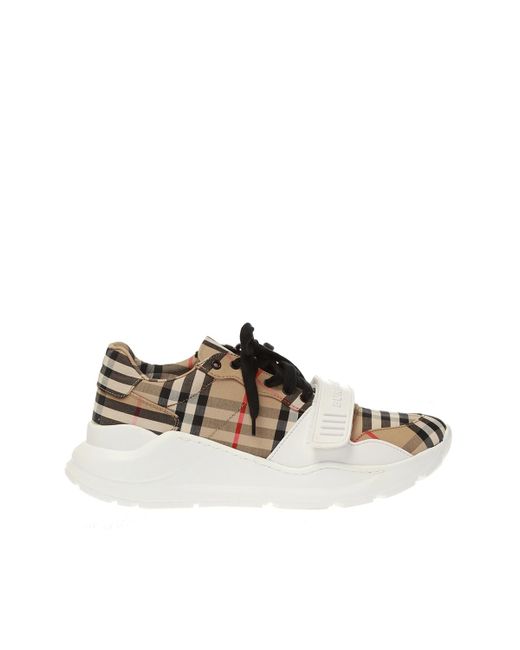 burberry beige check regis sneakers