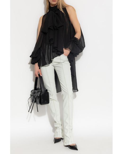 Blumarine Blue Jeans With Flared Legs,