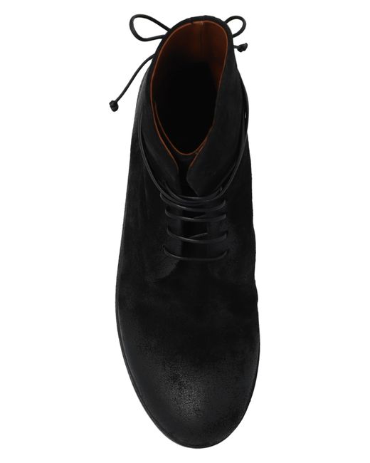 Marsèll Black Leather Ankle Boots 'Zucca Zeppa Lace Up' for men