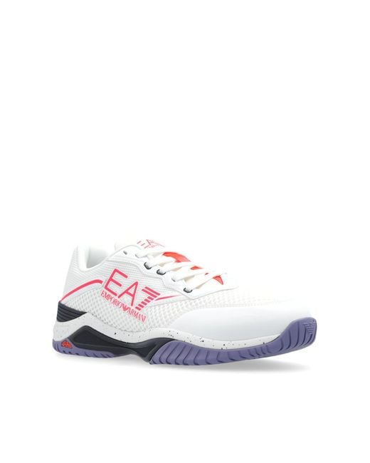 EA7 White Sports Shoes With Logo