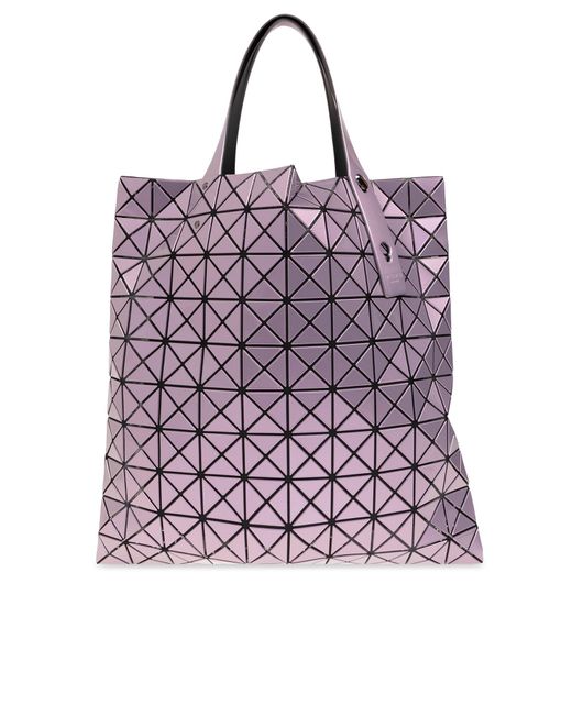 Bao Bao Issey Miyake Purple Shopper Bag With Geometric Pattern