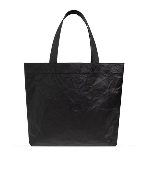 Y-3 Black Shopper Bag With Logo