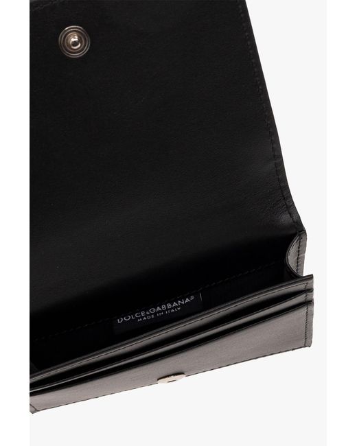 Dolce & Gabbana Black Leather Card Holder for men